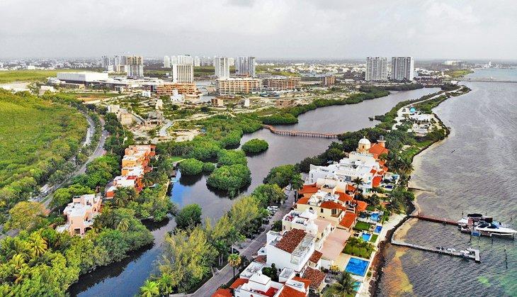 Vue aérienne de Cancún