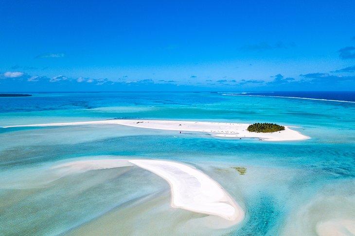 Vista aérea de la Laguna de Aitutaki
