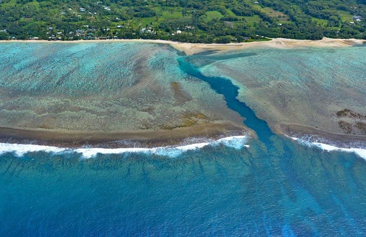 Vista aérea de Arorangi, Rarotonga