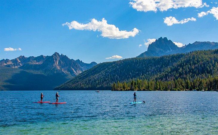 Paddleboarding on Redfish Lake