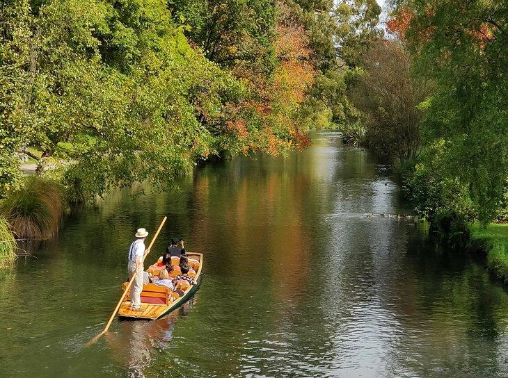 Punting auf dem Avon-River in Christchurch