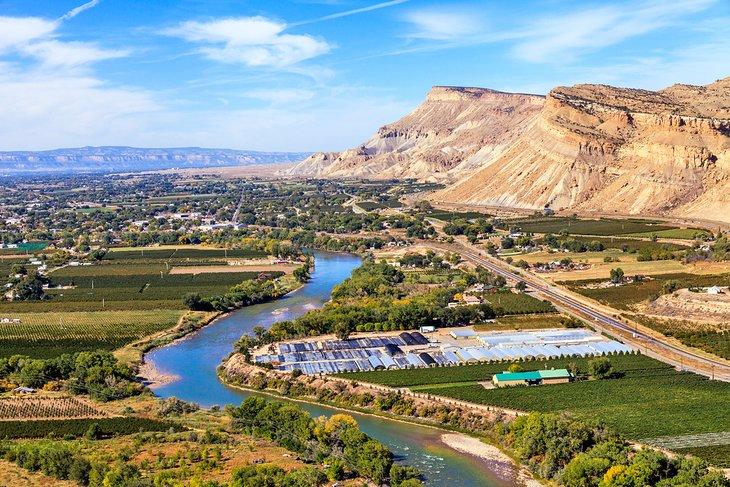 Vista del río Colorado y Grand Junction