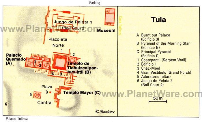 Mapa de Tula - Atracciones Turísticas