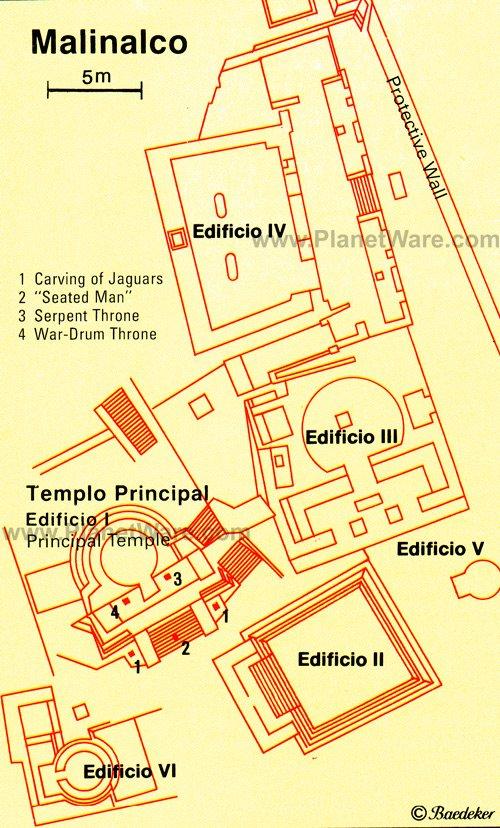 Mapa de Malinalco - Atracciones Turísticas