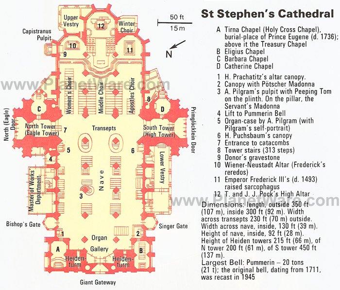 Plan de la cathédrale Saint-Étienne - carte