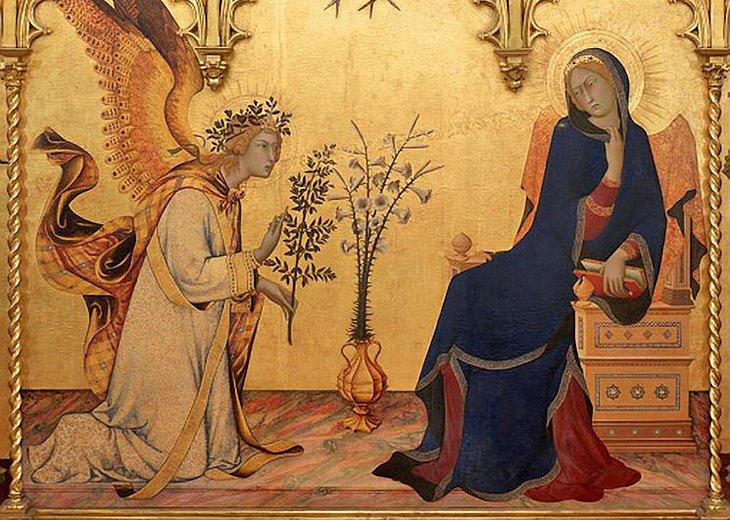Anunciación de Simone Martini y Lippo Memmi (Arte Toscano del Siglo XIV)