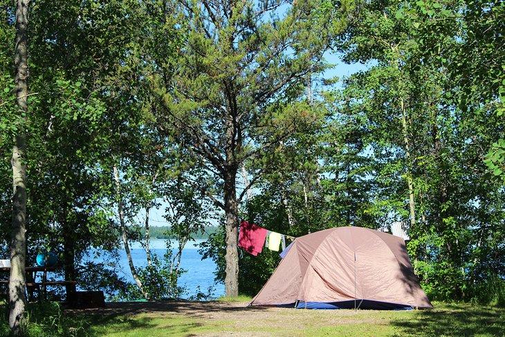 Campsite on Brereton Lake beside Main Beach