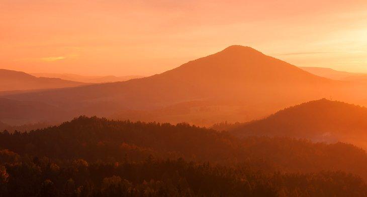 Vista de Ruzovsky Vrch al atardecer