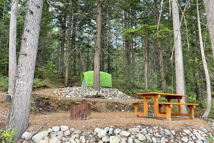 Área de acampada en Snowforest Campground
