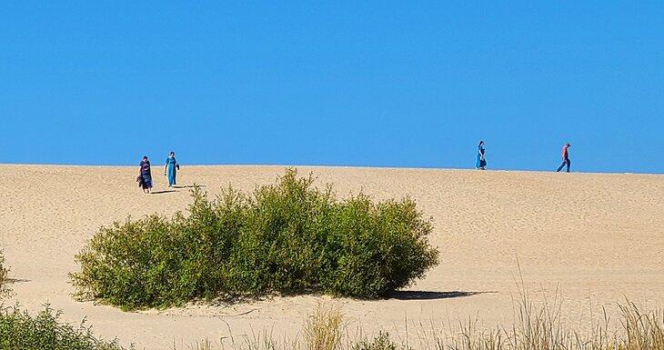 Gente caminando en Jockey's Ridge
