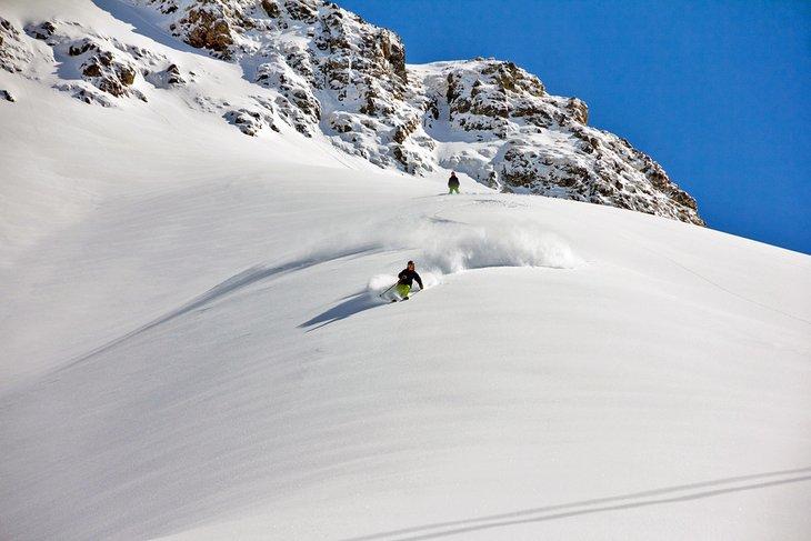 Héliski dans la poudre fraîche