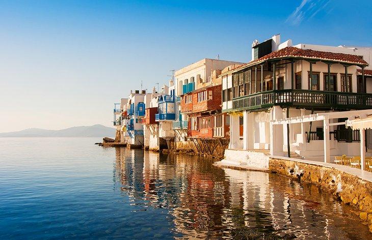 Pequeña Venecia de Chora Mykono en la Isla de Mykonos
