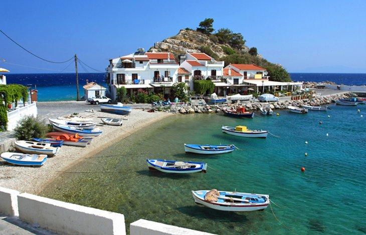 Pueblo de Kokkari en la Isla de Sámos