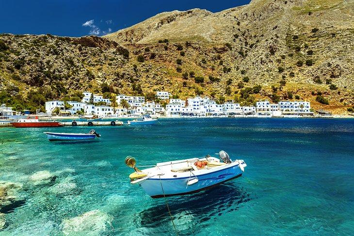Pueblo pesquero de Loutro en Creta