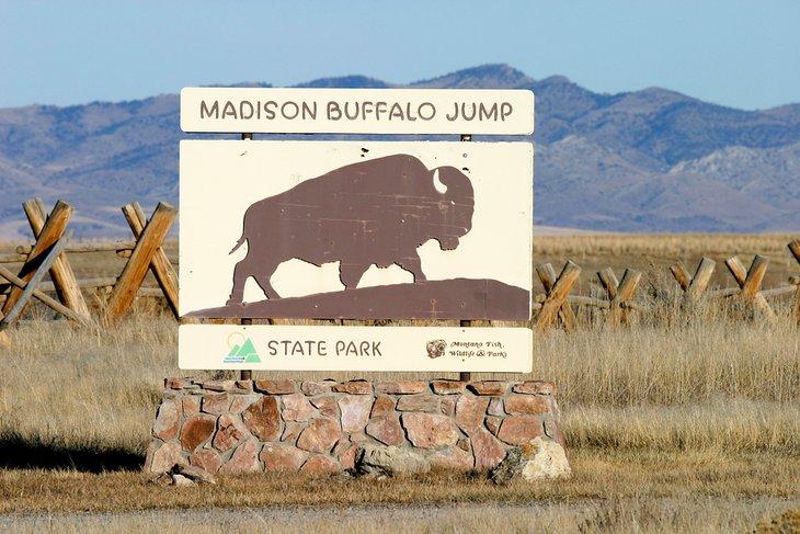 Panneau au parc d'État Madison Buffalo Jump