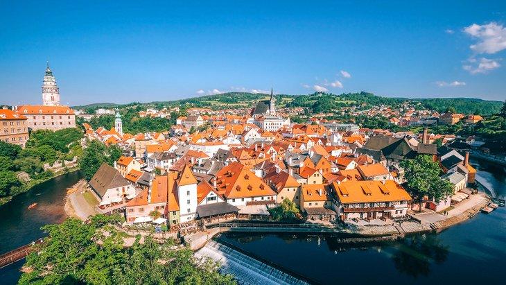 Vista panorámica de Cesky Krumlov, República Checa