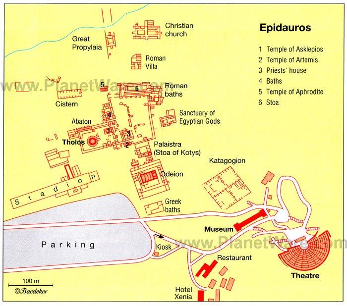 Epidaurus - Mapa del plano