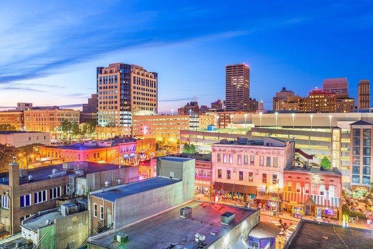 Memphis y Beale Street al atardecer