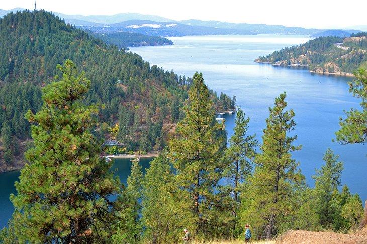 Vista de Mineral Ridge del Lago Coeur d'Alene