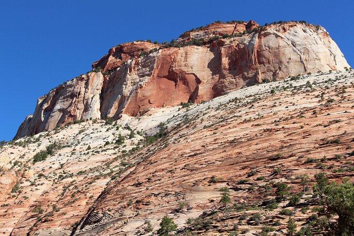 Pared de roca a lo largo de Zion-Mount Carmel Highway