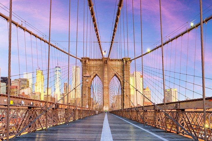 Puente de Brooklyn al atardecer