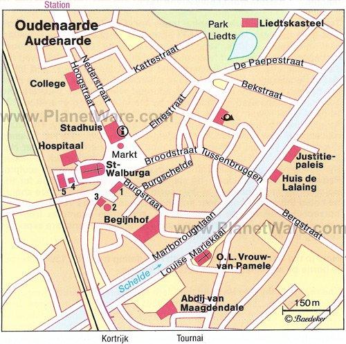 Mapa de Oudenaarde - Atracciones turísticas