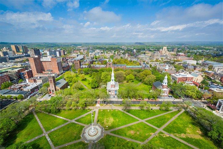 Vista aérea de New Haven Green