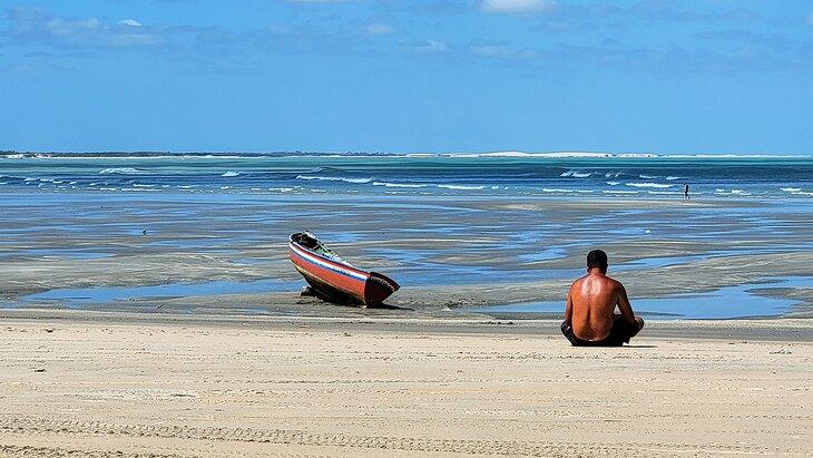 La playa en Jericoacoara en marea baja
