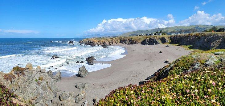 Vista panorámica de la playa Schoolhouse en Bodega Bay