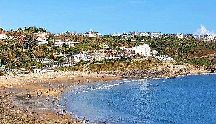 Plage de Langland Bay près de Cardiff, Pays de Galles