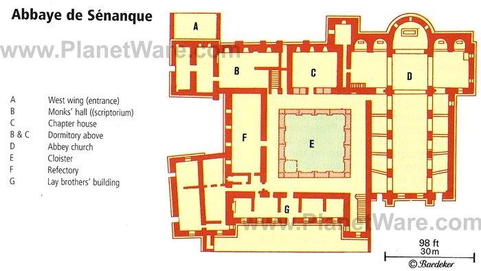 Sénanque - Mapa del monasterio cisterciense