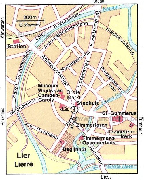 Lier Karte - Sehenswürdigkeiten