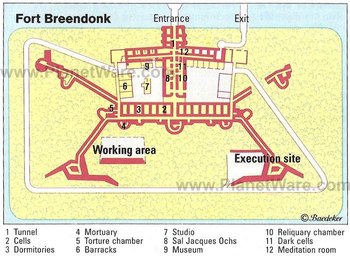 Fort Breendonk Karte - Sehenswürdigkeiten