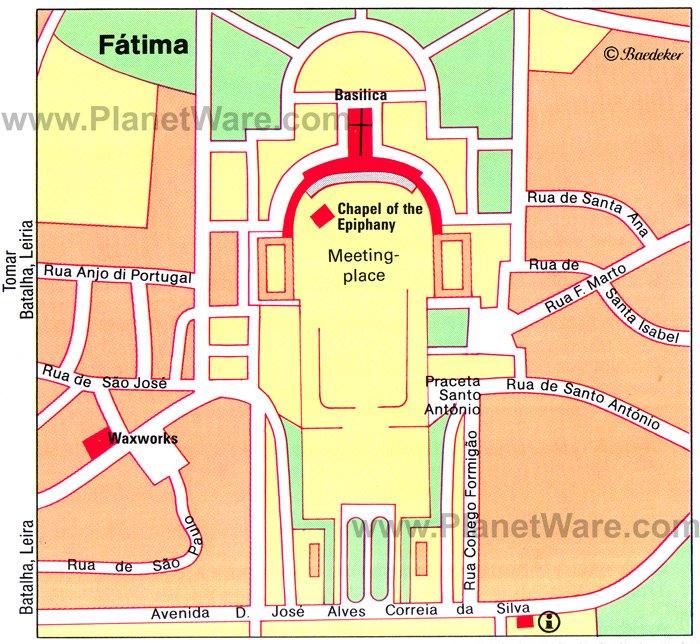 Mapa de Fátima - Atracciones