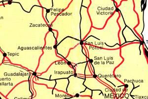 Mexique- Itinéraires Longue Distance par Route, Fer et Ferry