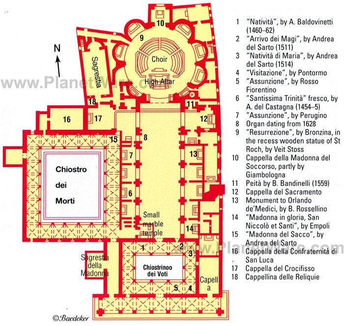 Florencia - Santísima Annunziata - Mapa de planta