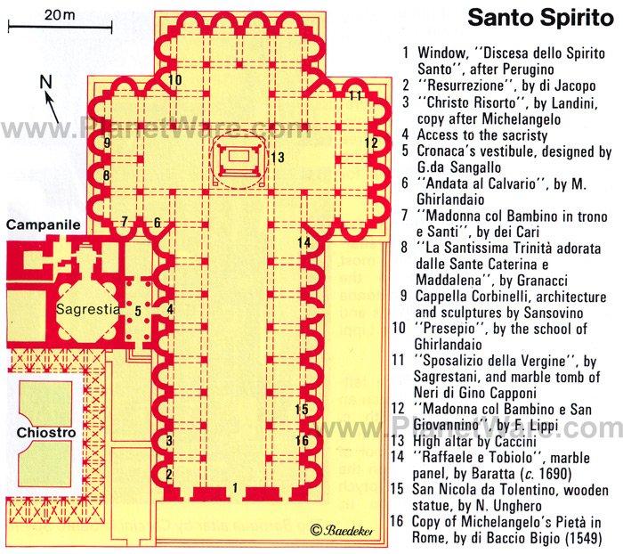 Santo Spirito - Mapa de planta