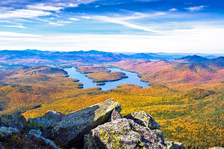 Vue du Lac Placid depuis le sommet du Mont Whiteface
