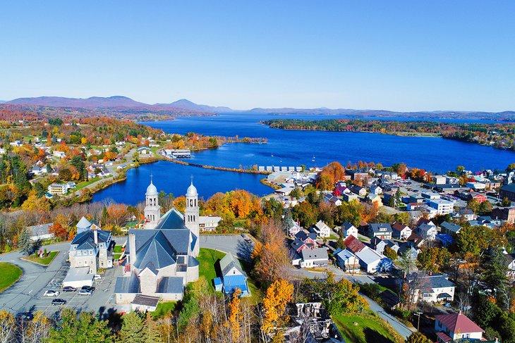 Vista aérea del Lago Memphremagog