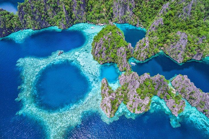 Vue aérienne de l'île de Palawan