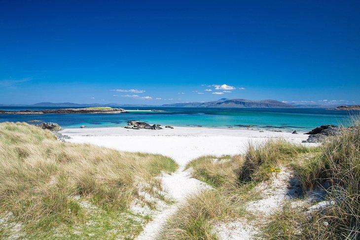 Dunas de arena en North Beach en la isla de Iona
