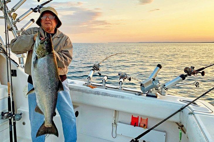 Chinook-Lachs, gefangen im Michigansee