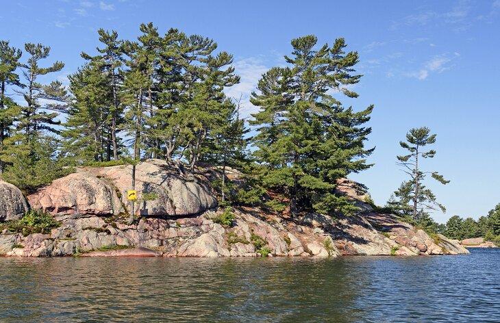 Insel an der Küste des Lake Huron in Ontario, Kanada