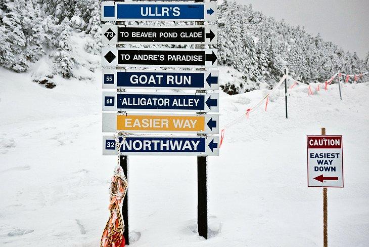 Señales de pistas en Jay Peak