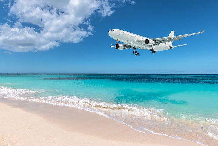 Jet sobre Maho Beach, San Martín