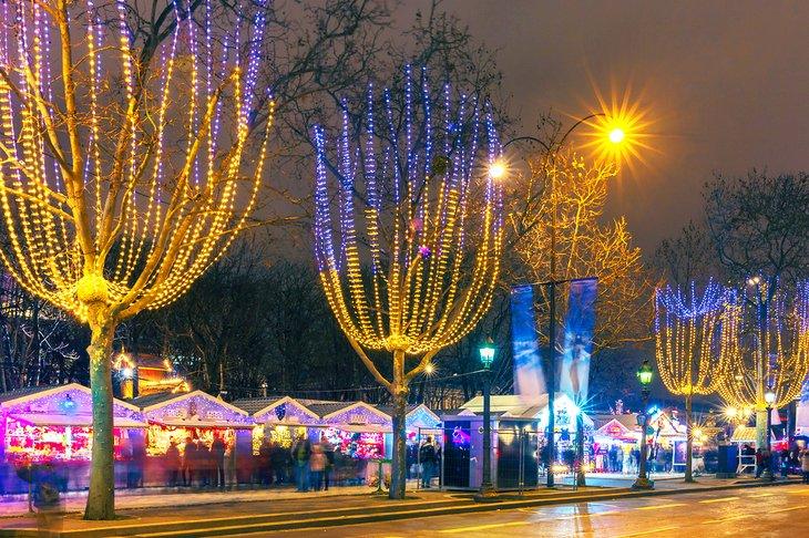 Mercado navideño en los Champs-Élysées