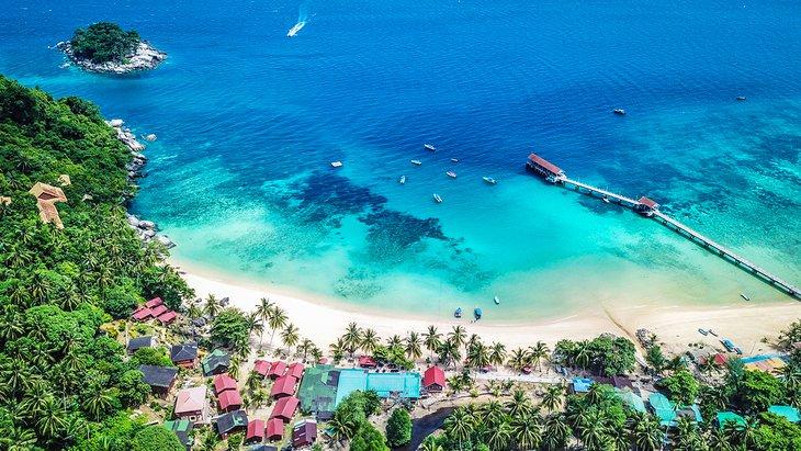 Vista aérea de Kampong Salang, Isla Tioman