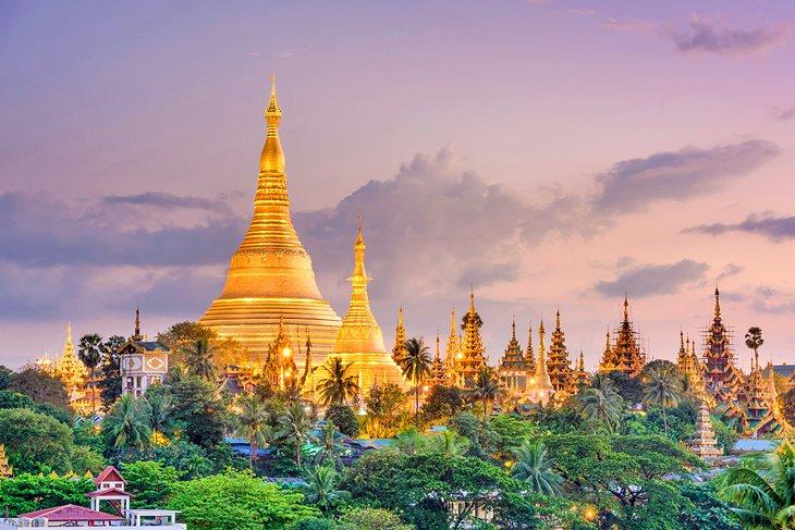Pagoda Shwedagon al atardecer
