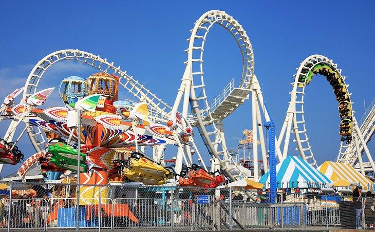 Atracciones del parque de diversiones en Wildwood, NJ