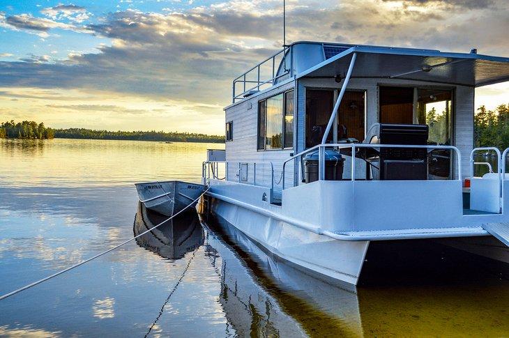 Una casa flotante en el Parque Nacional Voyageurs